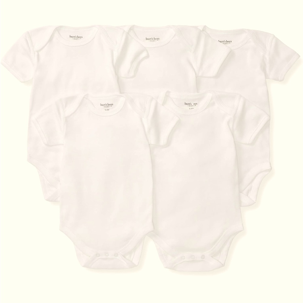 Burt's Bees Baby Unisex Baby Bodysuits, Set of 5, 100% Organic Cotton